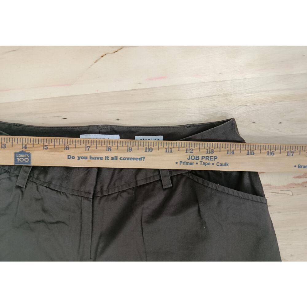 Calvin Klein Women Pants Size 2 Olive Army Green Stretch Mid Rise Casual Trouser - Picture 12 of 13